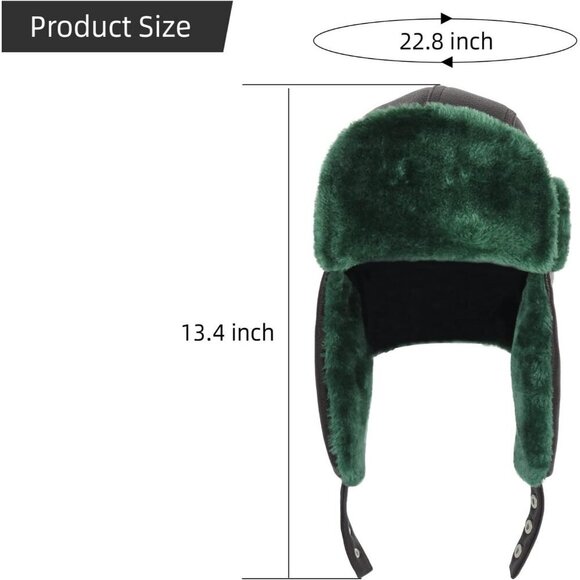 Women\'s Black Hunting Ear Flap Christmas Vacation Trapper Faux Fur Hat main image 6
